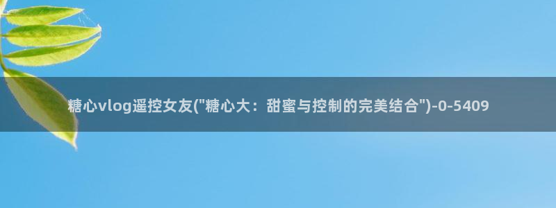 糖心vlog网入口：糖心vlog遥控女友